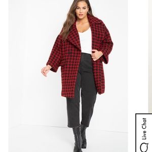 Eloquii Red Houndstooth Coat